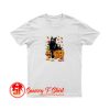 Cat Leaves and Pumpkins T Shirt