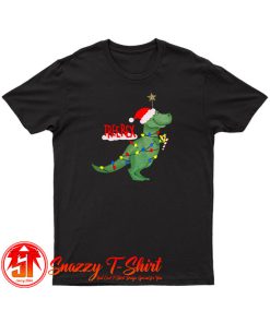 Christmas Tree T Rex Funny Parody T Shirt
