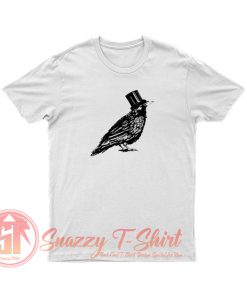 Crow Hat Mens White T Shirt