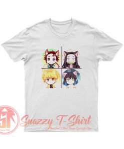 Demon Slayer Tanjiro Nezuko Zenitsu Inosuke Cute Chibi Art T Shirt