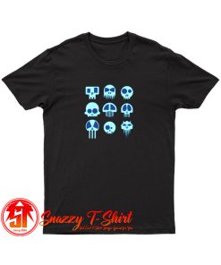 Nine Blue Skulls T Shirt