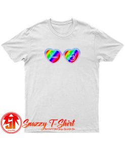 Peace and Love Heart Sunglasses T Shirt