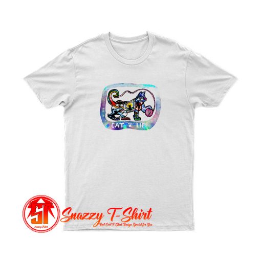 Playful Cat Life Silhouette T Shirt