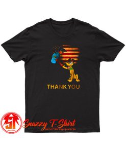 Pluto Cartoon Dog Thank You USA Police T Shirt