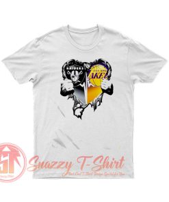 Raiders and Los Angeles Laker inside Heart T Shirt