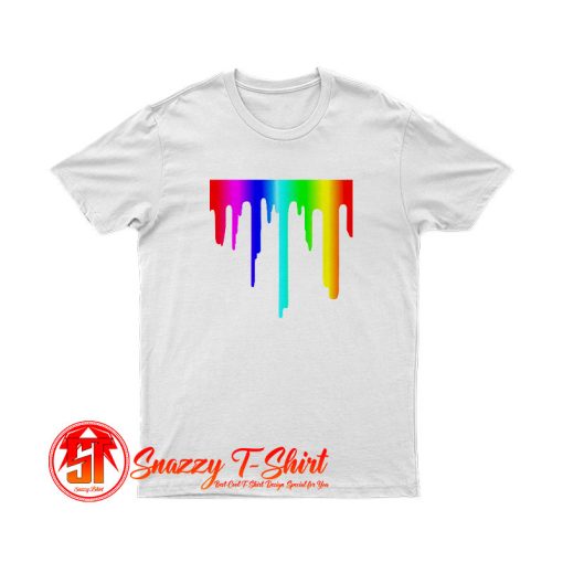 Rainbow Paint Drip T Shirt