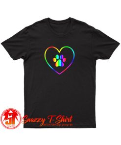 Rainbow Paw Heart T Shirt