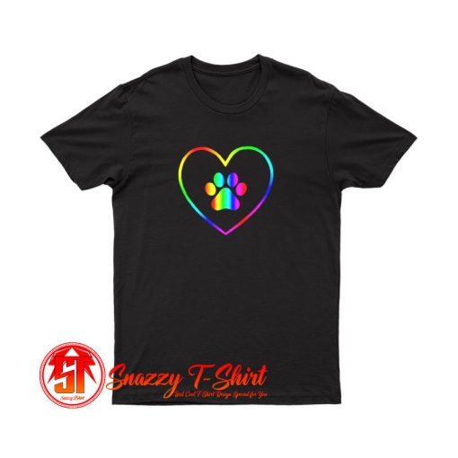 Rainbow Paw Heart T Shirt