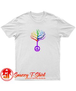 Rainbow Peace Sign Tree T Shirt