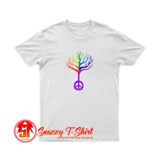 Rainbow Peace Sign Tree T Shirt