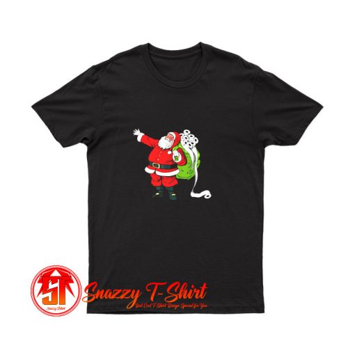 Santa with Face Mask and Toilet Paper Funny Christmas T Shirt