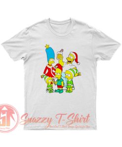 Simpsons Christmas Family and Homer With Beer T Shirt
