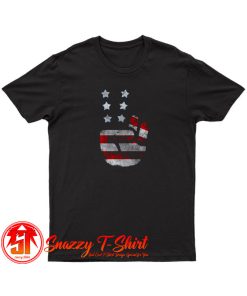 Usa Flag Peace Sign Victory Fingers Patriotic T Shirt