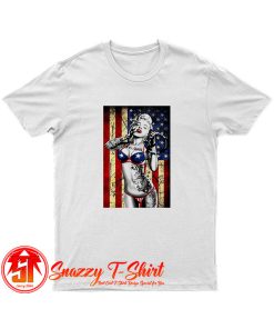 Vintage Marilyn Monroe Bikini American Flag T Shirt