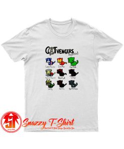cat vengers assemble hero black T Shirt