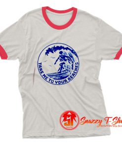 Alien Surfing Ringer Tee