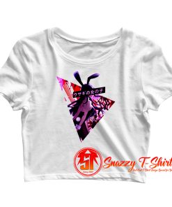 BUNNY VAPORWAVE SAD JAPANESE ANIME AESTHETIC Crop Top Shirt