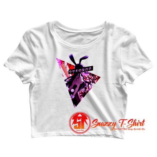 BUNNY VAPORWAVE SAD JAPANESE ANIME AESTHETIC Crop Top Shirt