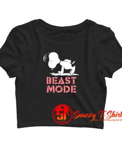Beast Mode Gym Training Mode On Try Hard Snoopy Crop Top Shirt