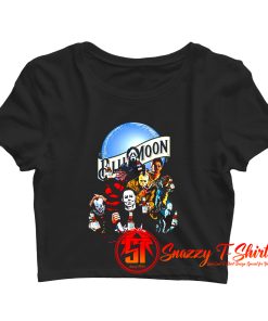 Blue Moon Beer Parody Killers Horror Halloween Crop Top Shirt