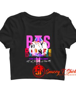 Bts band dynamite album signatures Crop Top Shirt