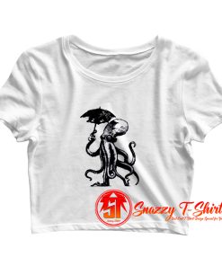 CTHULHU Walking Octopus in the Rain Crop Top Shirt