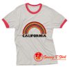 California Flocked Rainbow Ringer Tee