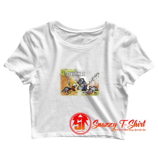 Calvin And Hobbes War Crop Top Shirt