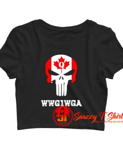 Canadian Qanon Punisher Skull Crop Top Shirt
