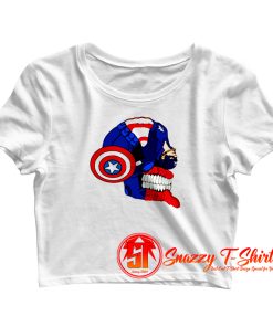 Cap Bent Back Skull Crop Top Shirt