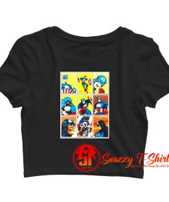 Captain America through the years Crop Top Shirt