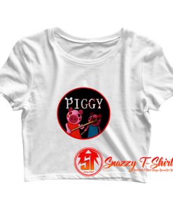 Cartoon Horror Piggy Adult Crop Top Shirt