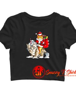 Cat Christmas Gifts Santa Crop Top Shirt