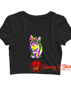 Cat Wearing Carnival Mask Mardi Gras Crop Top Shirt