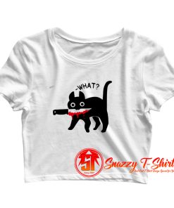 Cat What Crop Top Shirt