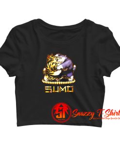 Cats Sumo Wrestling Crop Top Shirt