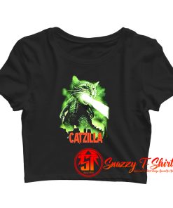 Catzilla Funny Cat parody Crop Top Shirt