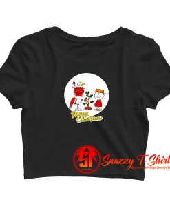 Charlie brown and snoopy merry christmas Crop Top Shirt