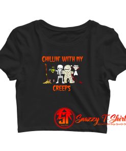 Chillin with My Creeps Vampire Halloween Crop Top Shirt