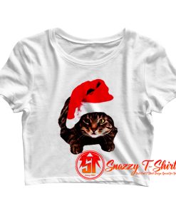 Christmas Cat Childrens Crop Top Shirt