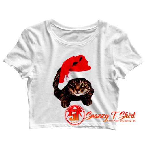 Christmas Cat Childrens Crop Top Shirt