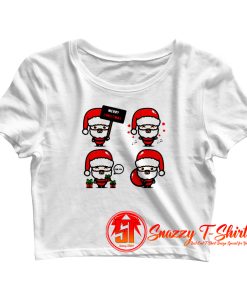 Christmas Many Santa Clauses Crop Top Shirt