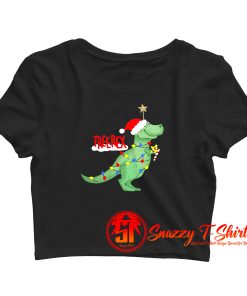 Christmas Tree T Rex Funny Parody Crop Top Shirt