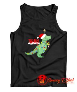 Christmas Tree T Rex Funny Parody Tank Top