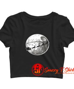 Christmas Vibes Flying Over The Moon Crop Top Shirt