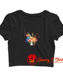 Collection Sketch Elements Mushroom Cute Crop Top Shirt