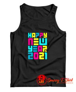 Colorful Futuristic Happy New Year Tank Top