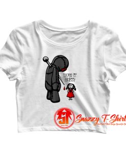 Creepy Sad Does It Hurt Voodoo Doll Goth Girl Crop Top Shirt
