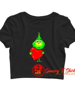 Cute Baby Grinch Love Heart Christmas Crop Top Shirt