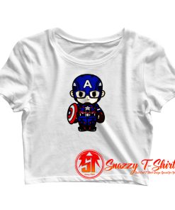 Cute Captain America Chibi Crop Top Shirt